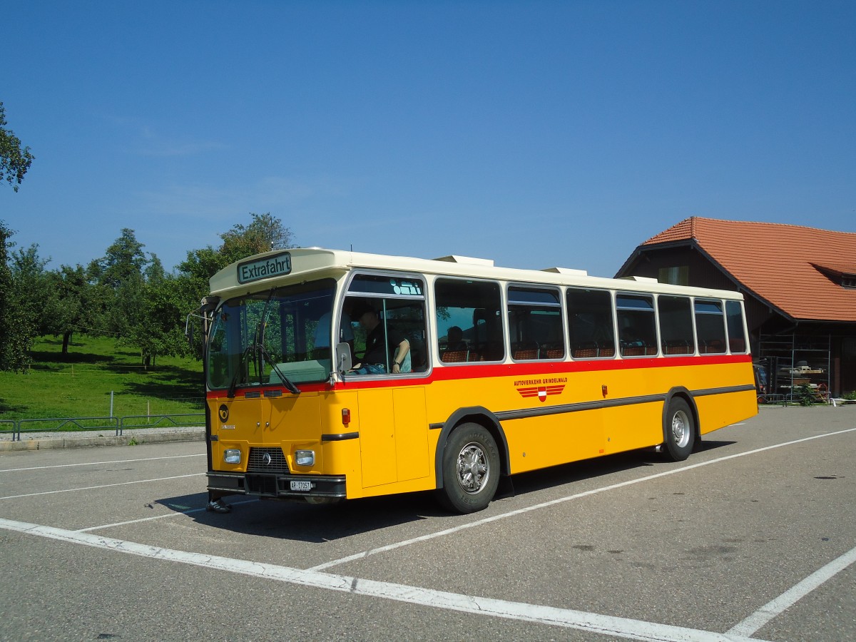 (128'857) - Osthues, Teufen - Nr. 15/AR 17'057 - Saurer/Leyland-Hess (ex AVG Grindelwald Nr. 15; ex RhV Altsttten Nr. 42) am 21. August 2010 in Mrschwil, Gasthaus Krone