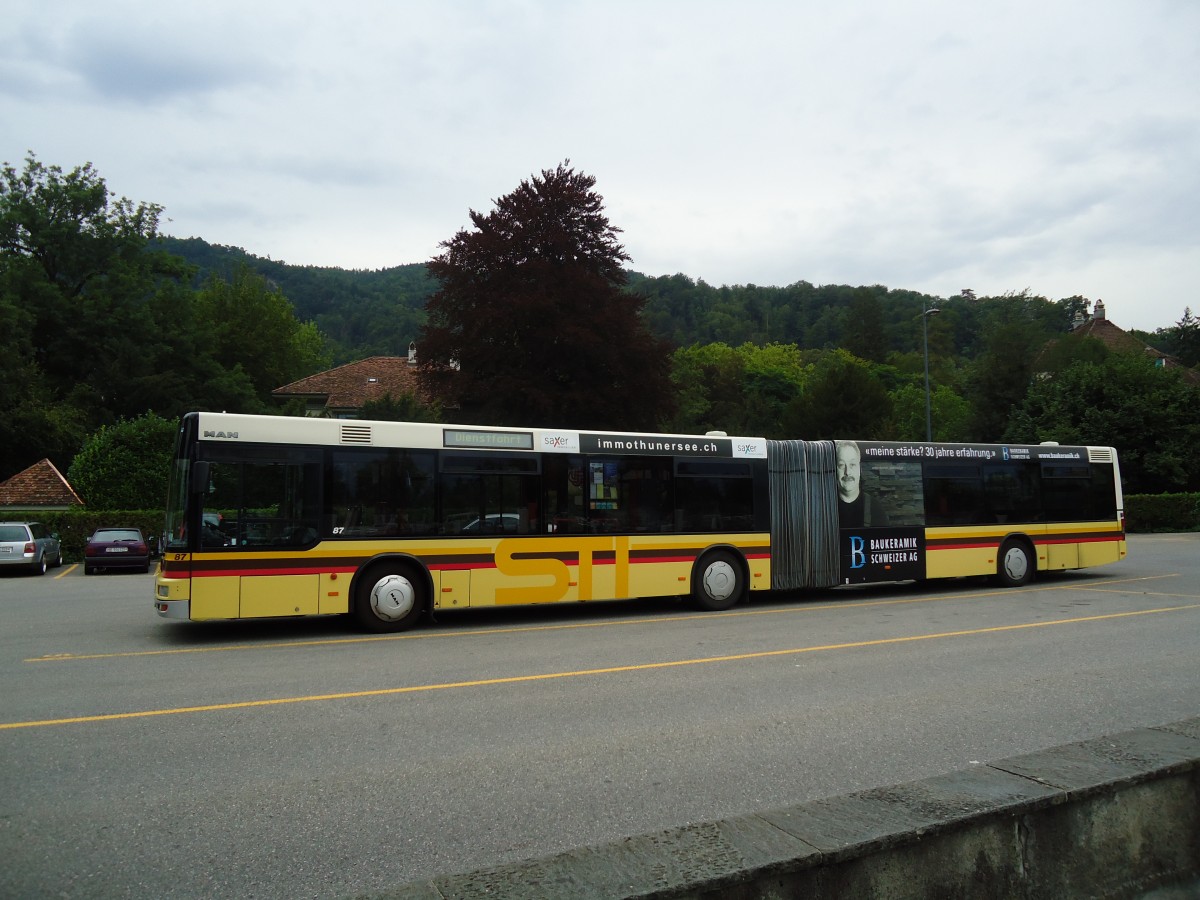 (129'106) - STI Thun - Nr. 87/BE 572'087 - MAN am 23. August 2010 bei der Schifflndte Thun