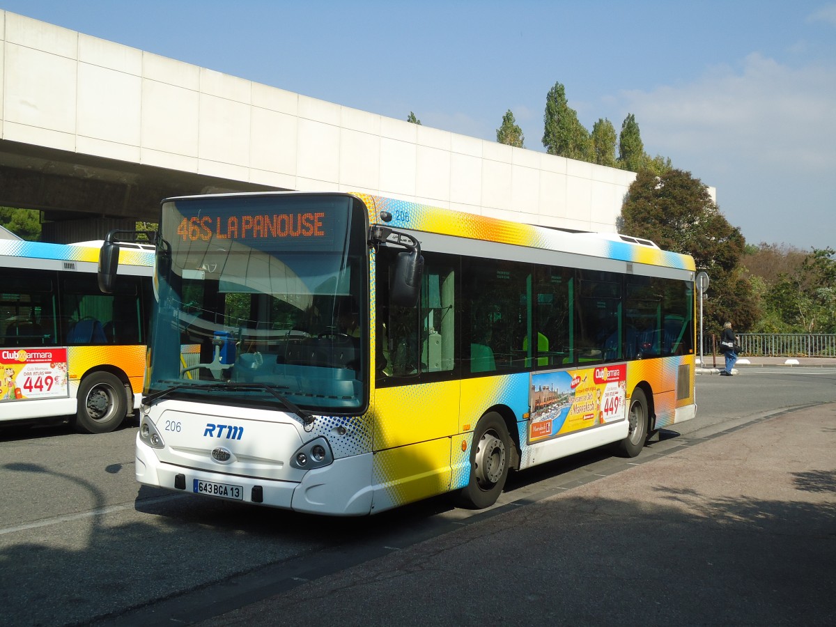 (130'570) - RTM Marseille - Nr. 206/643 BGA 13 - Heuliez am 15. Oktober 2010 in Marseille, Ste Marguerite