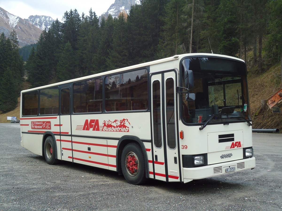 (130'957) - AFA Adelboden - Nr. 39/BE 25'753 - NAW/R&J (ex Nr. 18; ex Autopostale, Mendrisio Nr. 38; ex Piotti, Balerna Nr. 38; ex AAGI Interlaken Nr. 38; ex Schmocker, Beatenberg Nr. 3) am 15. November 2010 in Adelboden, ASB