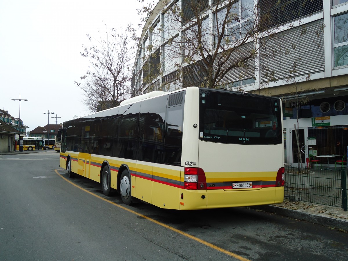 (131'548) - STI Thun - Nr. 132/BE 801'132 - MAN am 10. Dezember 2010 bei der Schifflndte Thun