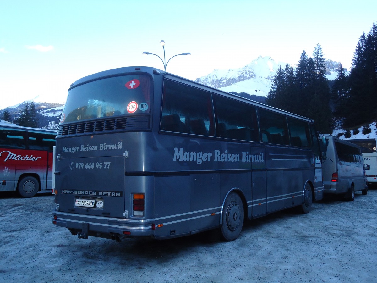 (132'028) - Manger, Birrwil - AG 102'948 - Setra am 8. Januar 2011 in Adelboden, ASB