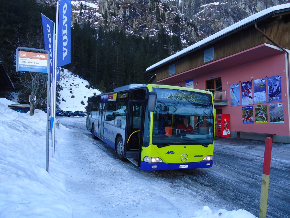 (132'047) - AFA Adelboden - Nr. 93/BE 26'705 - Mercedes (ex Nr. 5) am 8. Januar 2011 in Adelboden, Unter dem Birg