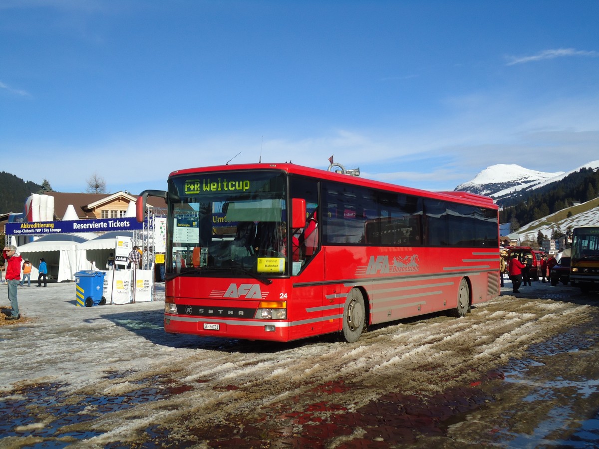 (132'151) - AFA Adelboden - Nr. 24/BE 26'701 - Setra (ex Nr. 11) am 8. Januar 2011 in Adelboden, Weltcup