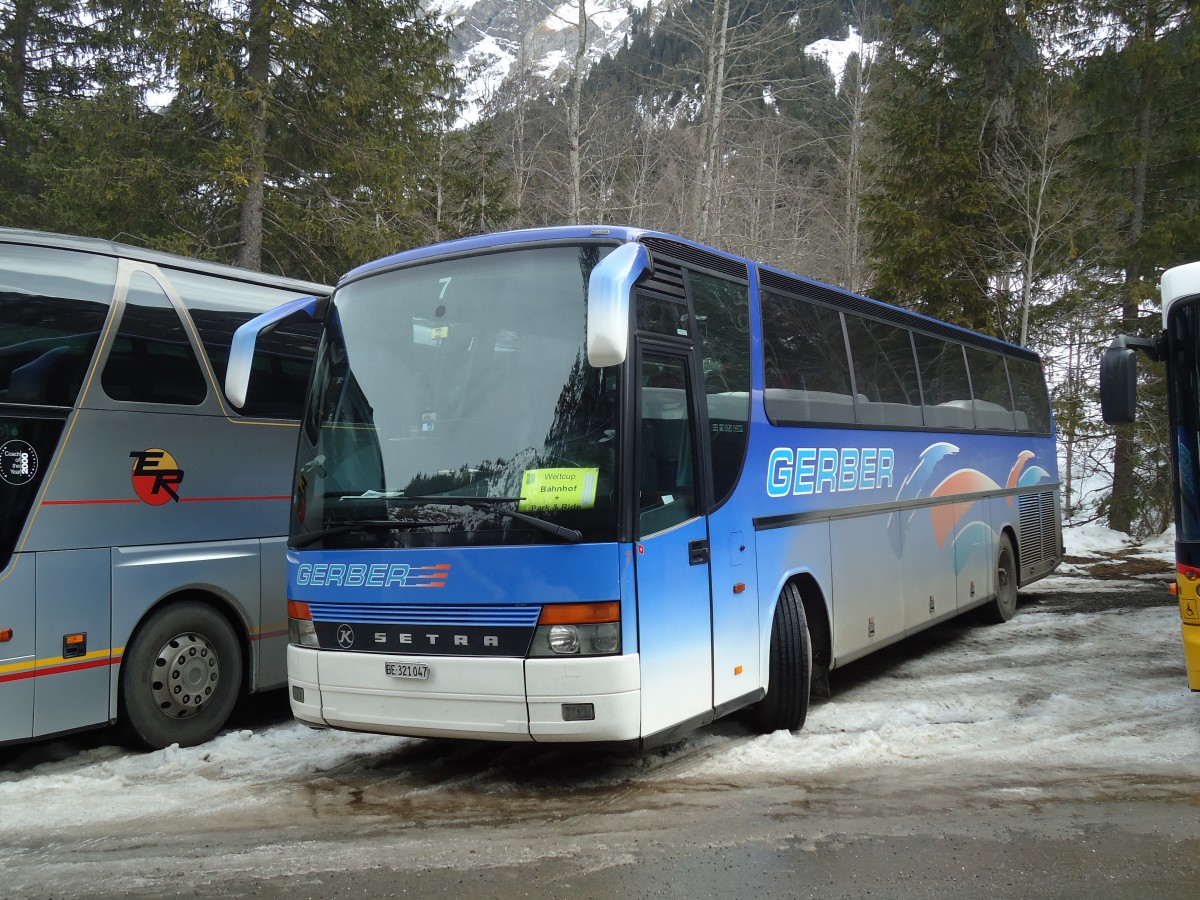 (132'257) - Gerber, Roggwil - Nr. 7/BE 321'047 - Setra am 9. Januar 2011 in Adelboden, Unter dem Birg