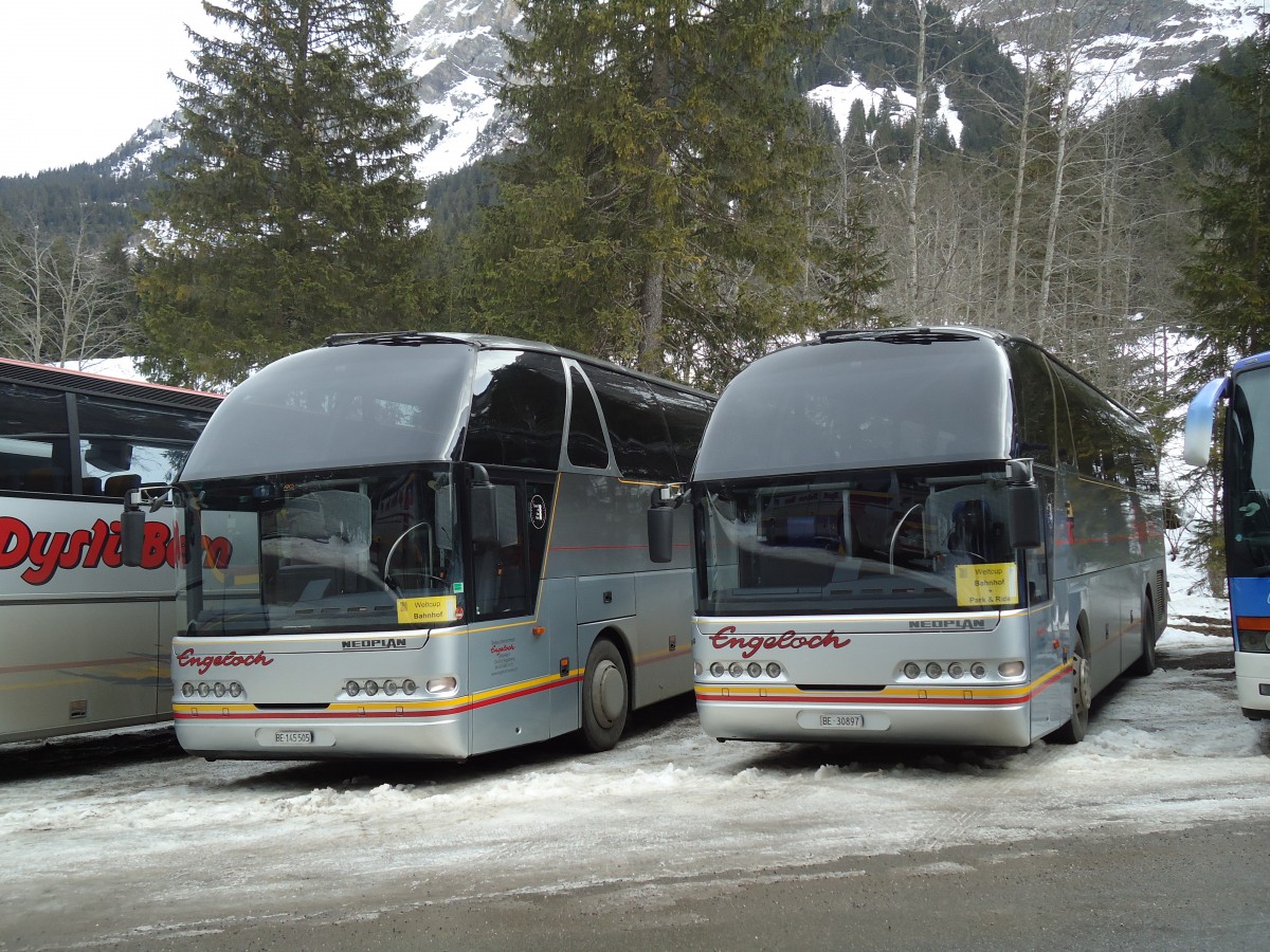 (132'258) - Engeloch, Riggisberg - BE 30'897 - Neoplan am 9. Januar 2011 in Adelboden, Unter dem Birg