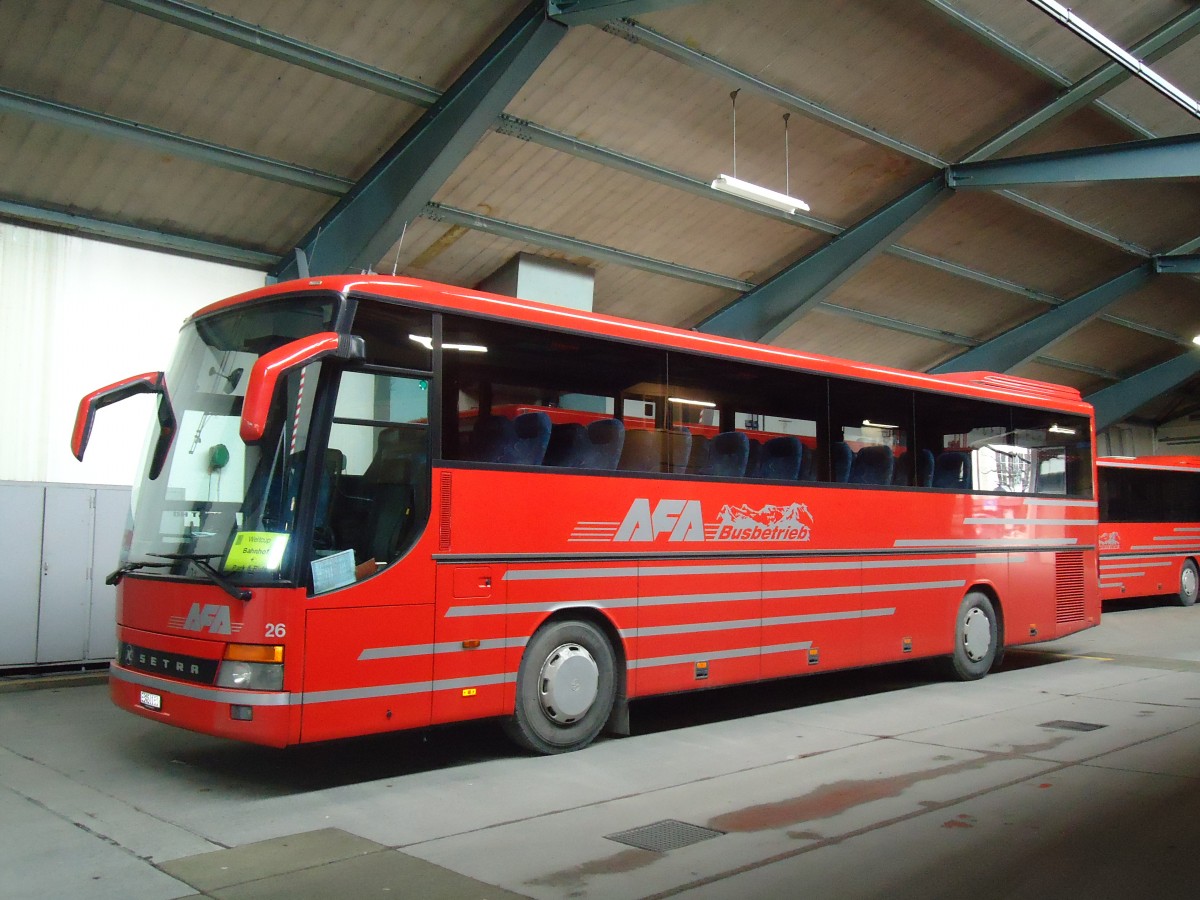 (132'279) - AFA Adelboden - Nr. 26/BE 21'181 - Setra (ex Nr. 16; ex Frhlich, D-Ludwigshafen/Rhein) am 9. Januar 2011 im Autobahnhof Adelboden