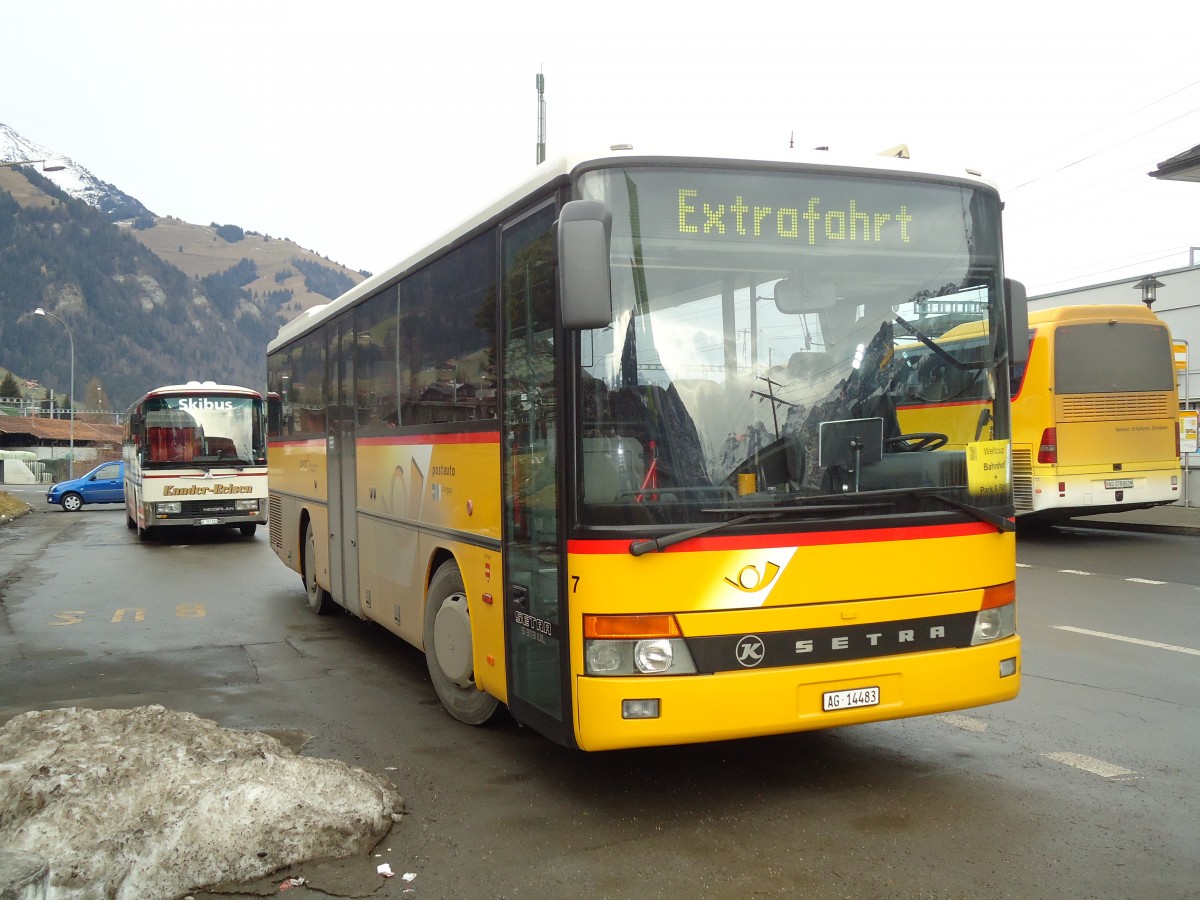 (132'285) - Tschannen, Zofingen - Nr. 7/AG 14'483 - Setra am 9. Januar 2011 beim Bahnhof Frutigen