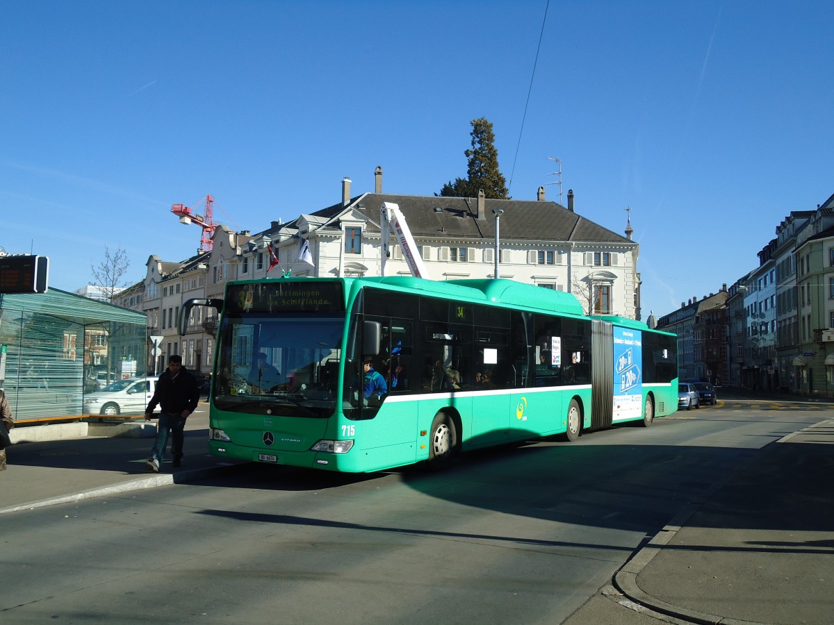 (132'562) - BVB Basel - Nr. 715/BS 6674 - Mercedes am 7. Februar 2011 in Basel, Wettsteinplatz