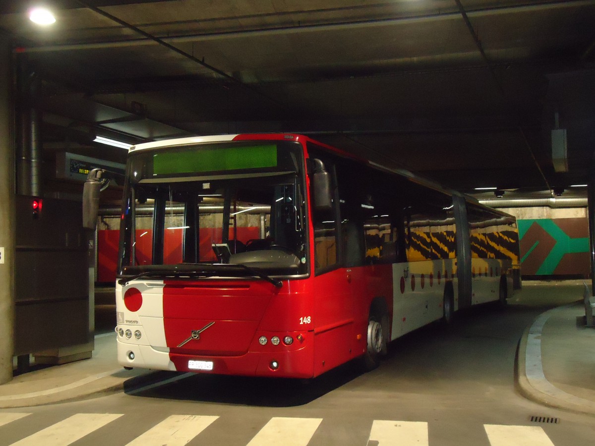 (132'723) - TPF Fribourg - Nr. 148/FR 300'346 - Volvo am 7. Mrz 2011 in Fribourg, Busbahnhof