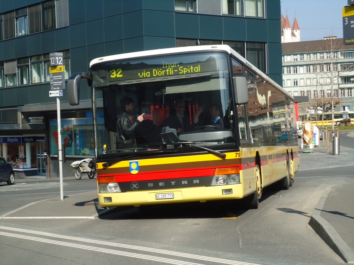 (132'770) - STI Thun - Nr. 79/BE 285'779 - Setra am 8. Mrz 2011 beim Bahnhof Thun