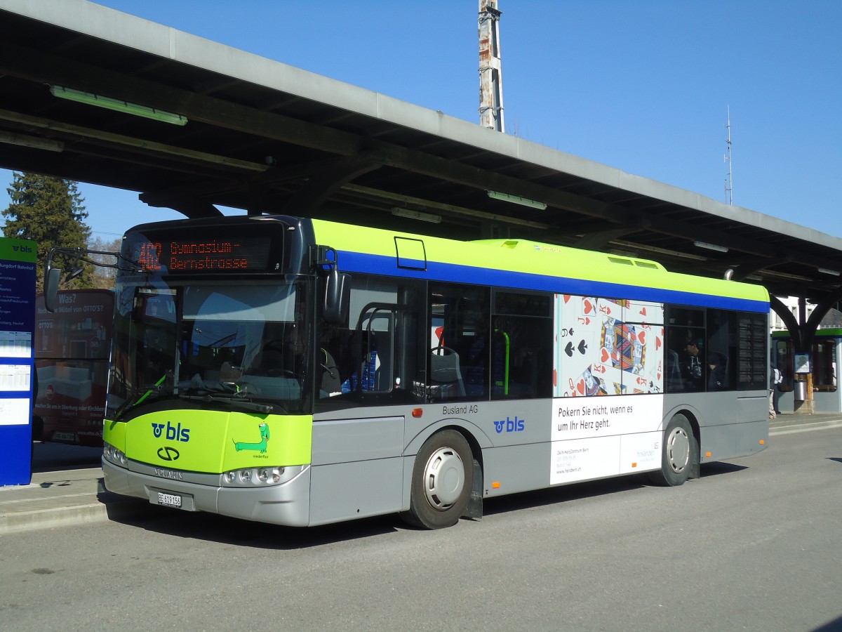 (133'146) - Busland, Burgdorf - Nr. 14/BE 619'156 - Solaris am 21. Mrz 2011 beim Bahnhof Burgdorf