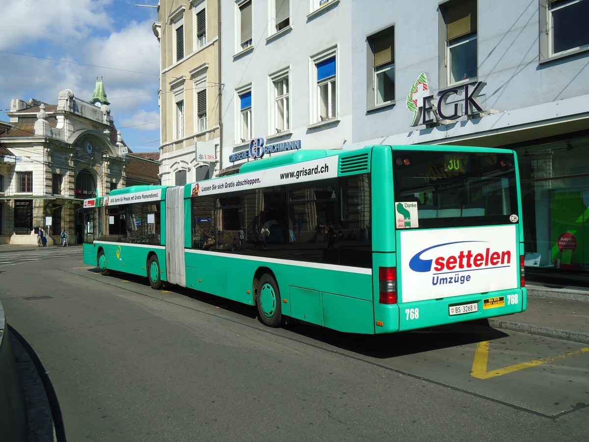 (133'691) - BVB Basel - Nr. 768/BS 3268 - MAN am 16. Mai 2011 beim Bahnhof Basel