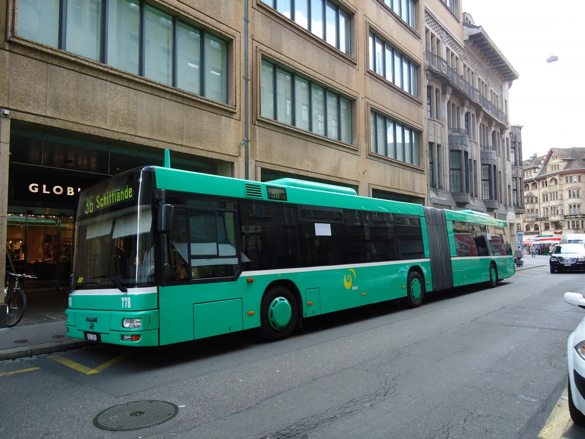 (133'708) - BVB Basel - Nr. 778/BS 3278 - MAN am 16. Mai 2011 in Basel, Schifflnde