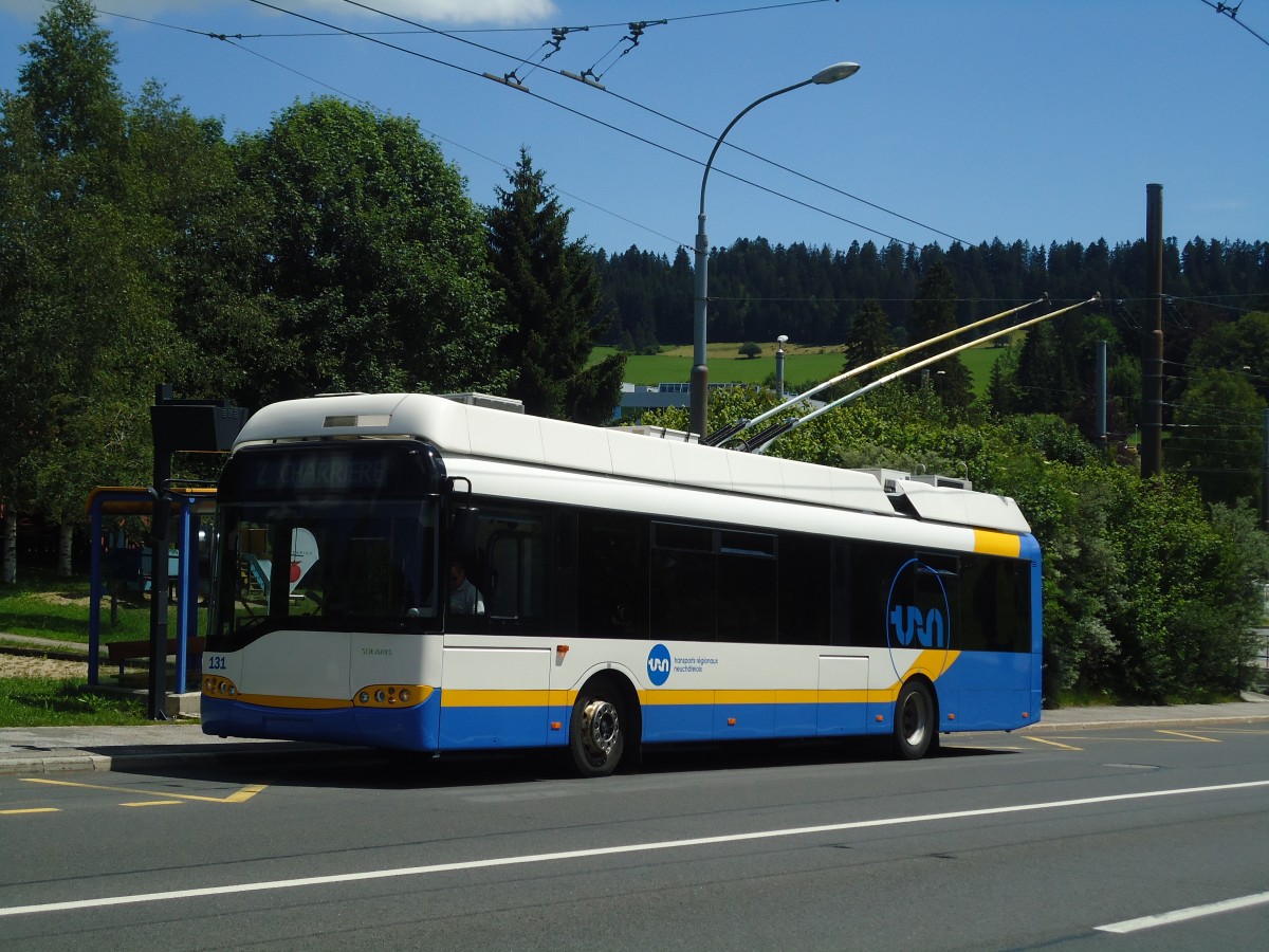 (135'010) - TC La Chaux-de-Fonds - Nr. 131 - Solaris Trolleybus am 11. Juli 2011 in La Chaux-de-Fonds, Combe--l'Ours