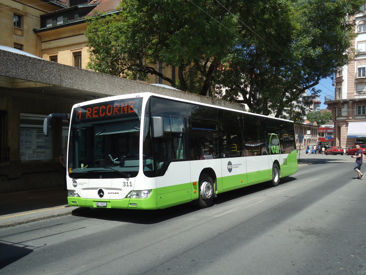 (135'024) - TRN La Chaux-de-Fonds - Nr. 311/NE 19'211 - Mercedes am 11. Juli 2011 beim Bahnhof La Chaux-de-Fonds