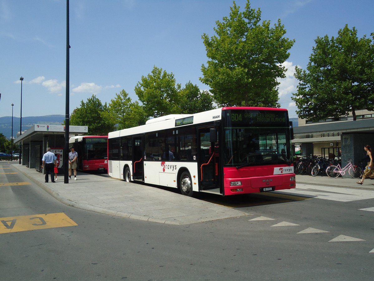 (135'125) - TRAVYS Yverdon - VD 3712 - MAN am 12. Juli 2011 beim Bahnhof Yverdon