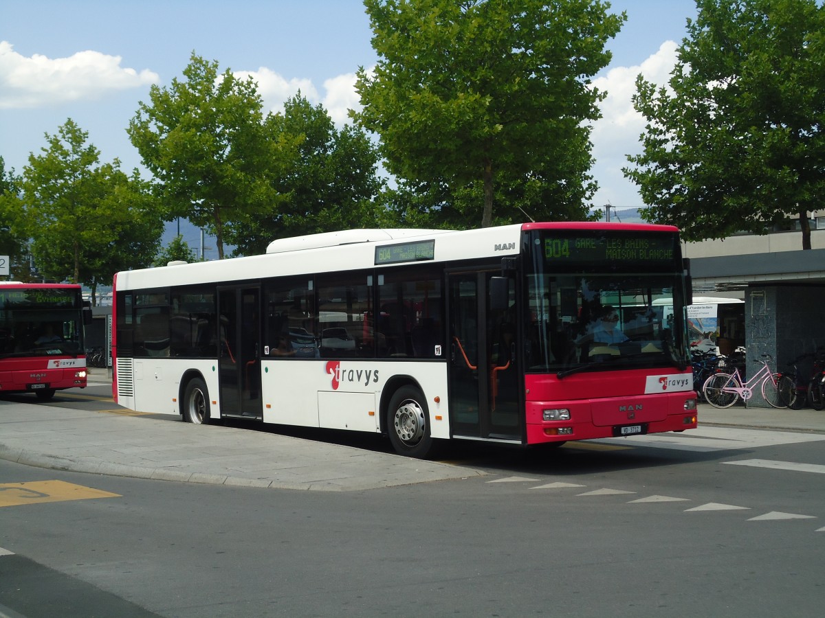 (135'126) - TRAVYS Yverdon - VD 3712 - MAN am 12. Juli 2011 beim Bahnhof Yverdon