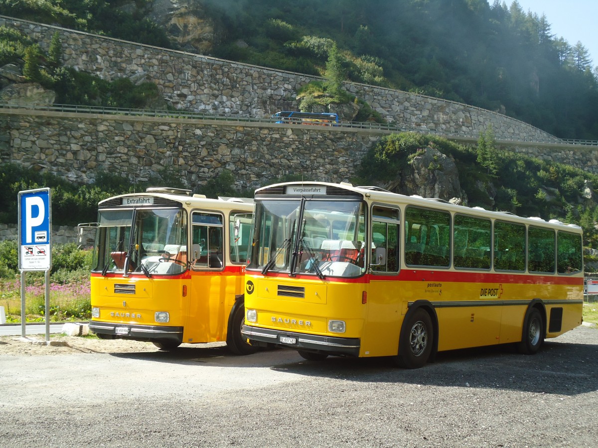 (135'692) - AVG Meiringen - Nr. 74/BE 607'481 - Saurer/R&J (ex P 24'357) am 21. August 2011 in Gletsch, Post