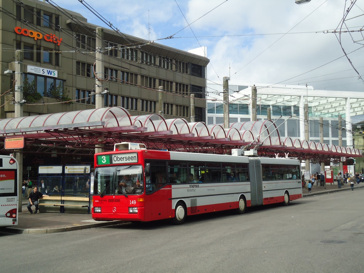 (135'910) - SW Winterthur - Nr. 149 - Mercedes Gelenktrolleybus am 14. September 2011 beim Hauptbahnhof Winterthur