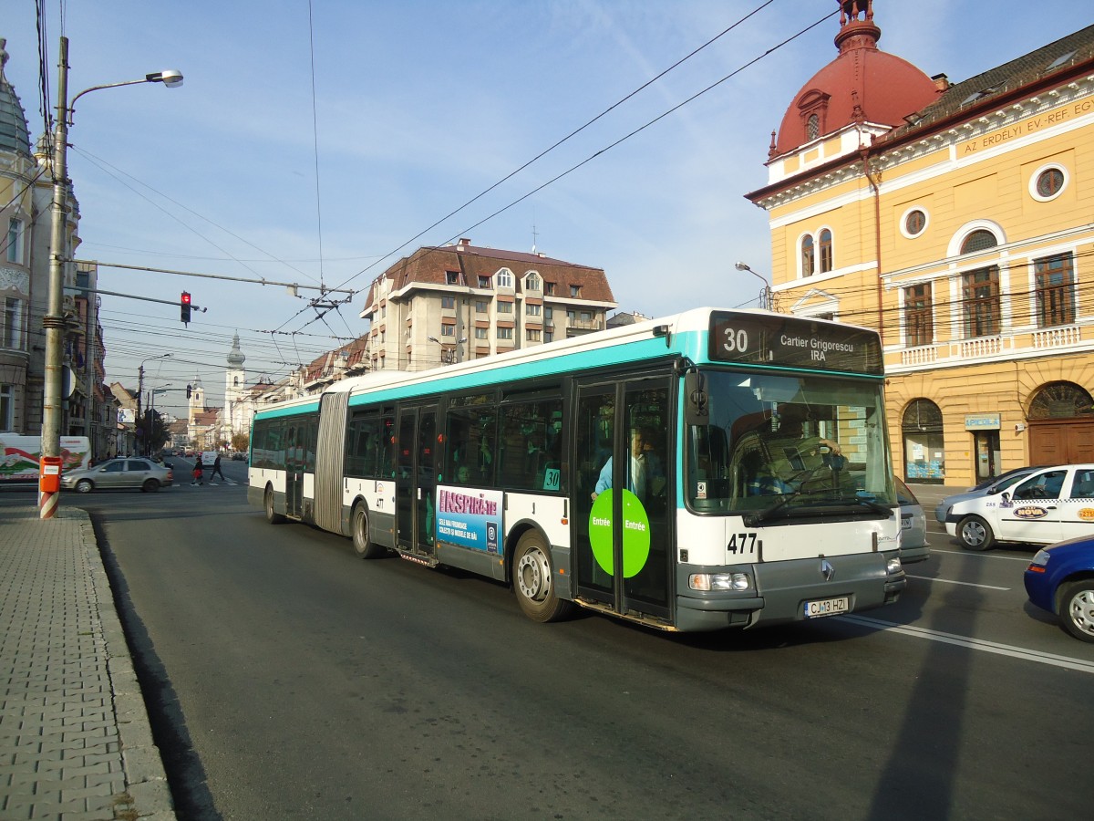 (136'542) - Ratuc, Cluj-Napoca - Nr. 477/CJ 13 HZI - Renault (ex RATP Paris/F) am 6. Oktober 2011 in Cluj-Napoca