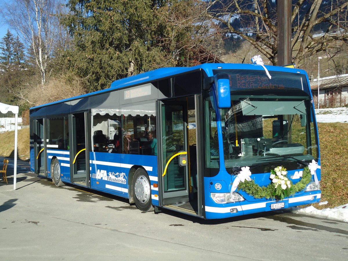 (137'174) - AFA Adelboden - Nr. 58/BE 611'224 - Mercedes am 11. Dezember 2011 beim Bahnhof Lenk