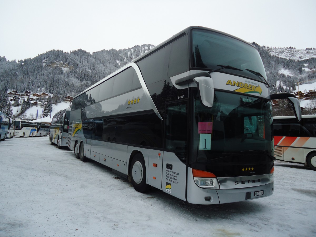 (137'394) - Andrey, Le Mouret - Nr. 4/FR 217'019 - Setra am 7. Januar 2012 in Adelboden, ASB