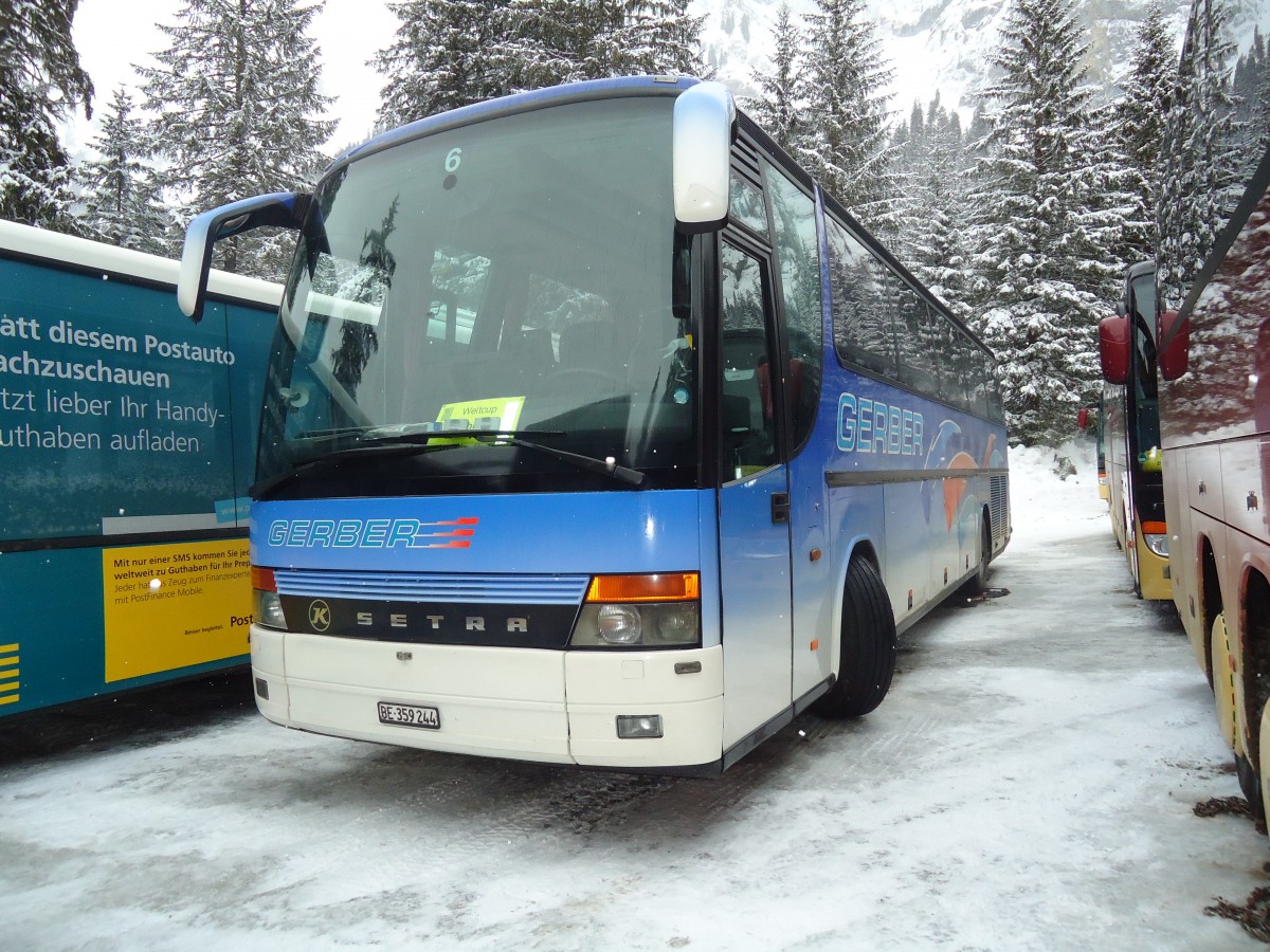 (137'504) - Gerber, Roggwil - Nr. 6/BE 359'244 - Setra am 7. Januar 2012 in Adelboden, Unter dem Birg