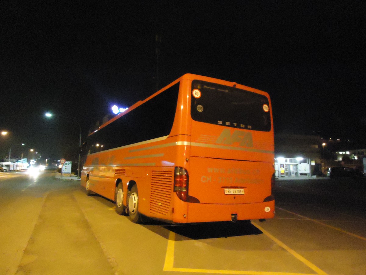 (137'653) - AFA Adelboden - Nr. 23/BE 26'709 - Setra (ex Blaguss, A-Wien Nr. 5402) am 9. Februar 2012 in Steffisburg, Rest. Bahnhof