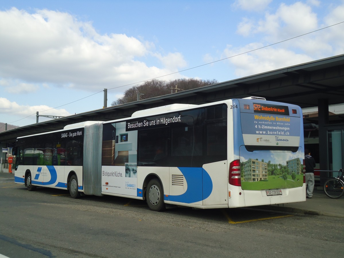 (138'121) - BOGG Wangen b.O. - Nr. 204/SO 118'322 - Mercedes am 6. Mrz 2012 beim Bahnhof Olten