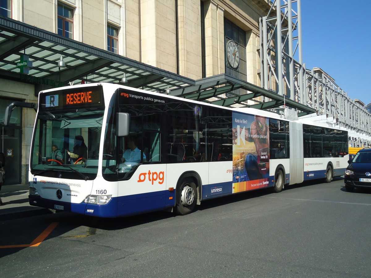 (138'259) - TPG Genve - Nr. 1160/GE 960'910 - Mercedes am 9. Mrz 2012 beim Bahnhof Genve