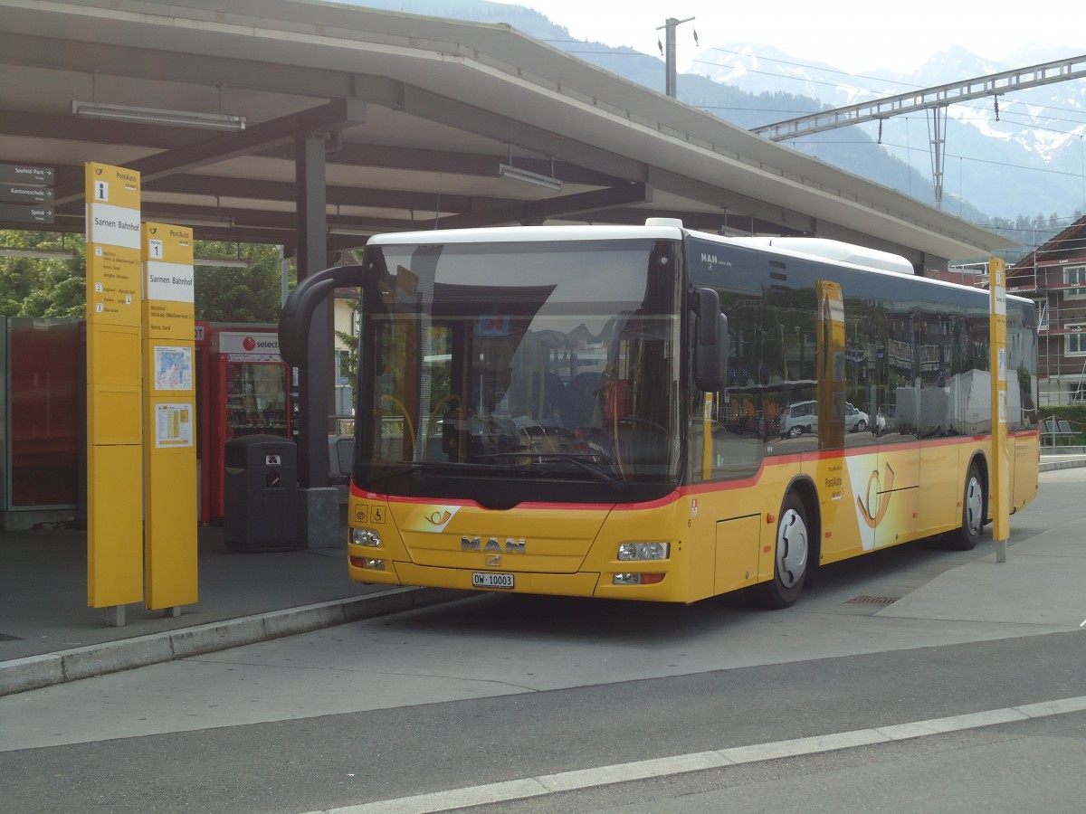 (139'031) - Dillier, Sarnen - Nr. 6/OW 10'003 - MAN am 27. Mai 2012 beim Bahnhof Sarnen