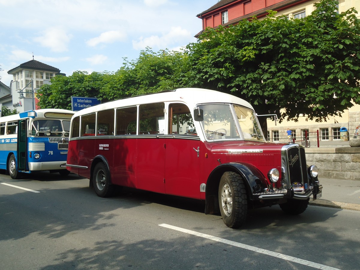 (139'052) - Bechter, Kriens - LU 82'380 - Saurer/Krapf (ex Mnch, D-Marienberg; ex Spirig, Widnau; ex RhV Altsttten Nr. 33; ex Thr, Eichberg) am 27. Mai 2012 in Sarnen, OiO