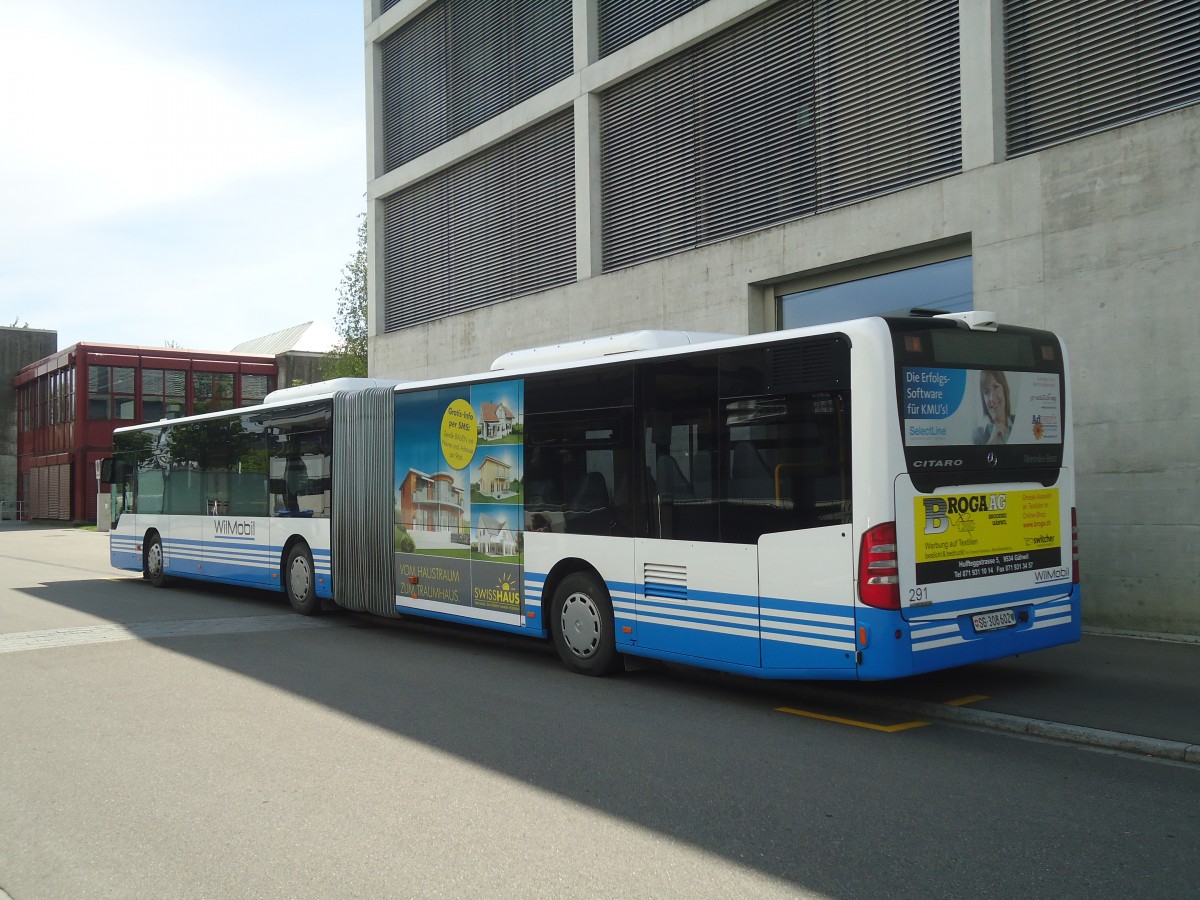 (139'134) - WilMobil, Wil - Nr. 291/SG 308'602 - MAN am 27. Mai 2012 in Weinfelden, BBZ