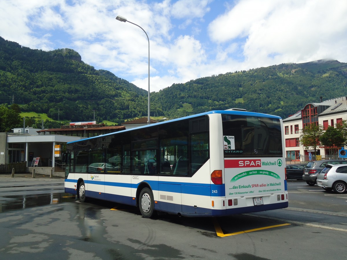 (139'454) - Auf der Maur, Steinen - Nr. 243/SZ 5440 - Mercedes (ex Nr. 217) am 11. Juni 2012 beim Bahnhof Arth-Goldau