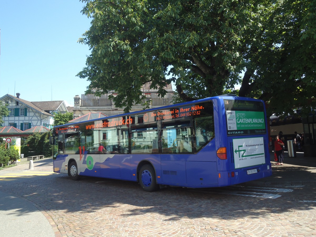 (139'815) - VZO Grningen - Nr. 11/ZH 291'995 - Mercedes am 16. Juni 2012 beim Bahnhof Wetzikon