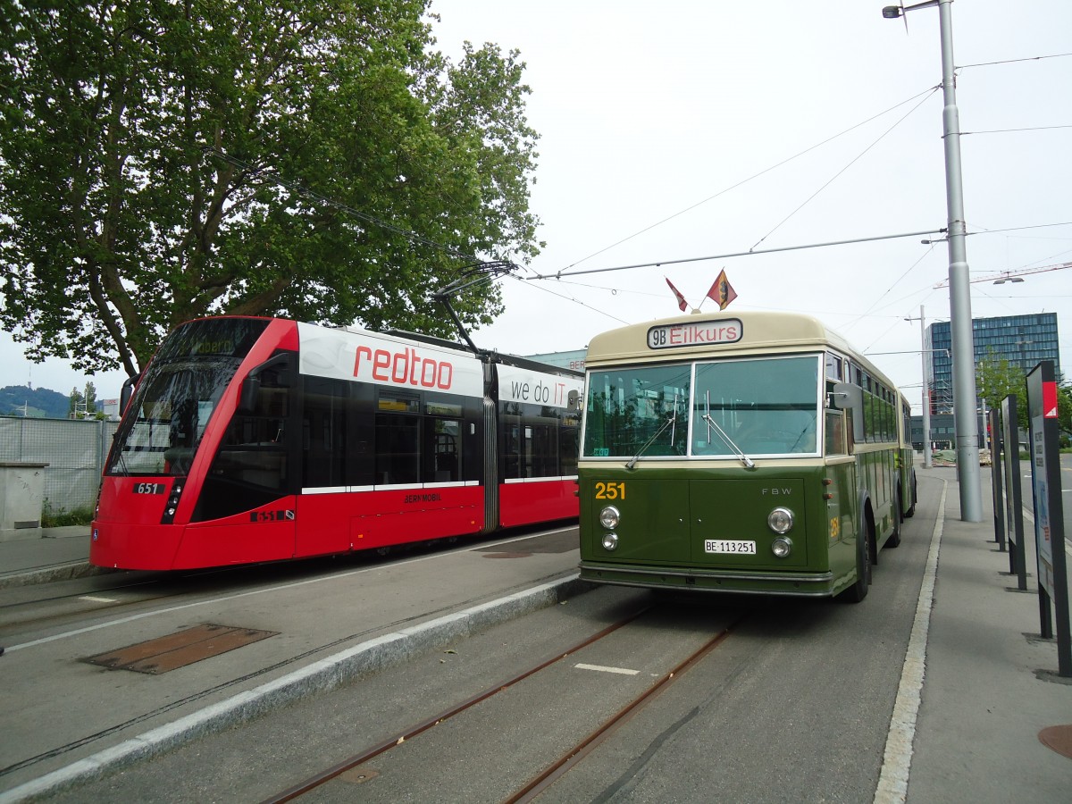 (140'161) - SVB Bern (TVB) - Nr. 251/BE 113'251 - FBW/SWS-R&J am 24. Juni 2012 in Bern, Guisanplatz