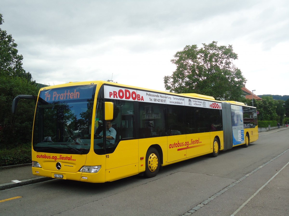 (140'464) - AAGL Liestal - Nr. 93/BL 7343 - Mercedes am 11. Juli 2012 in Pratteln, Bahnhofstrasse