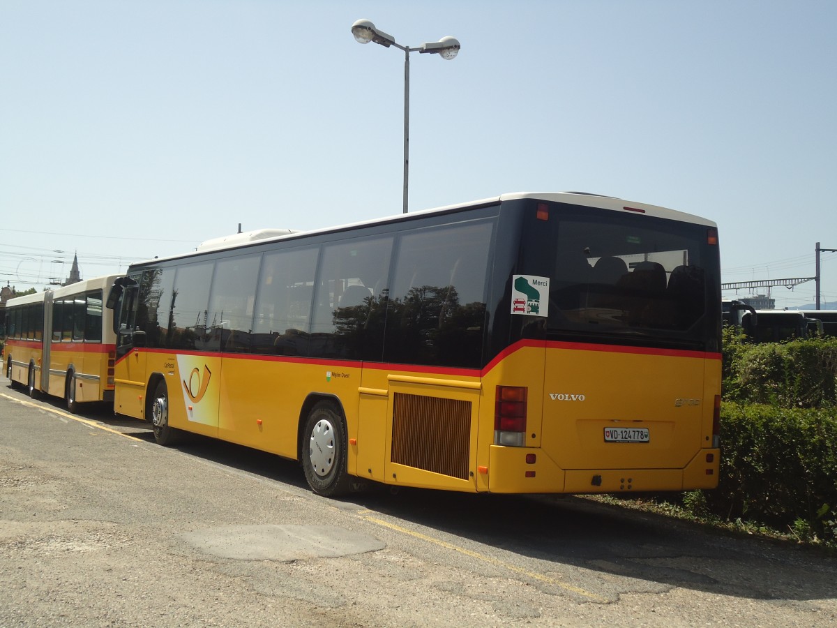 (141'336) - CarPostal Ouest - VD 124'778 - Volvo am 19. August 2012 in Yverdon, Garage