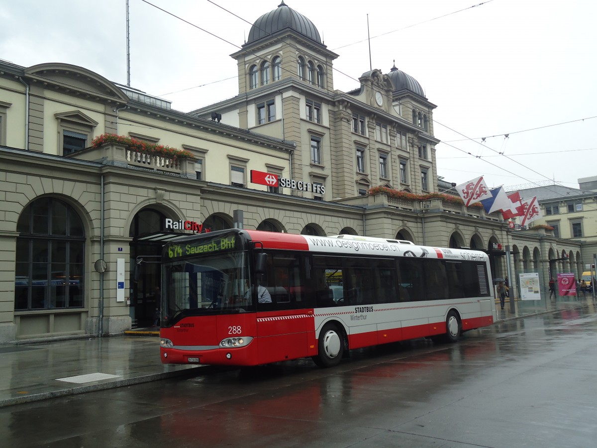 (141'526) - SW Winterthur - Nr. 288/ZH 730'288 - Solaris am 12. September 2012 beim Hauptbahnhof Winterthur