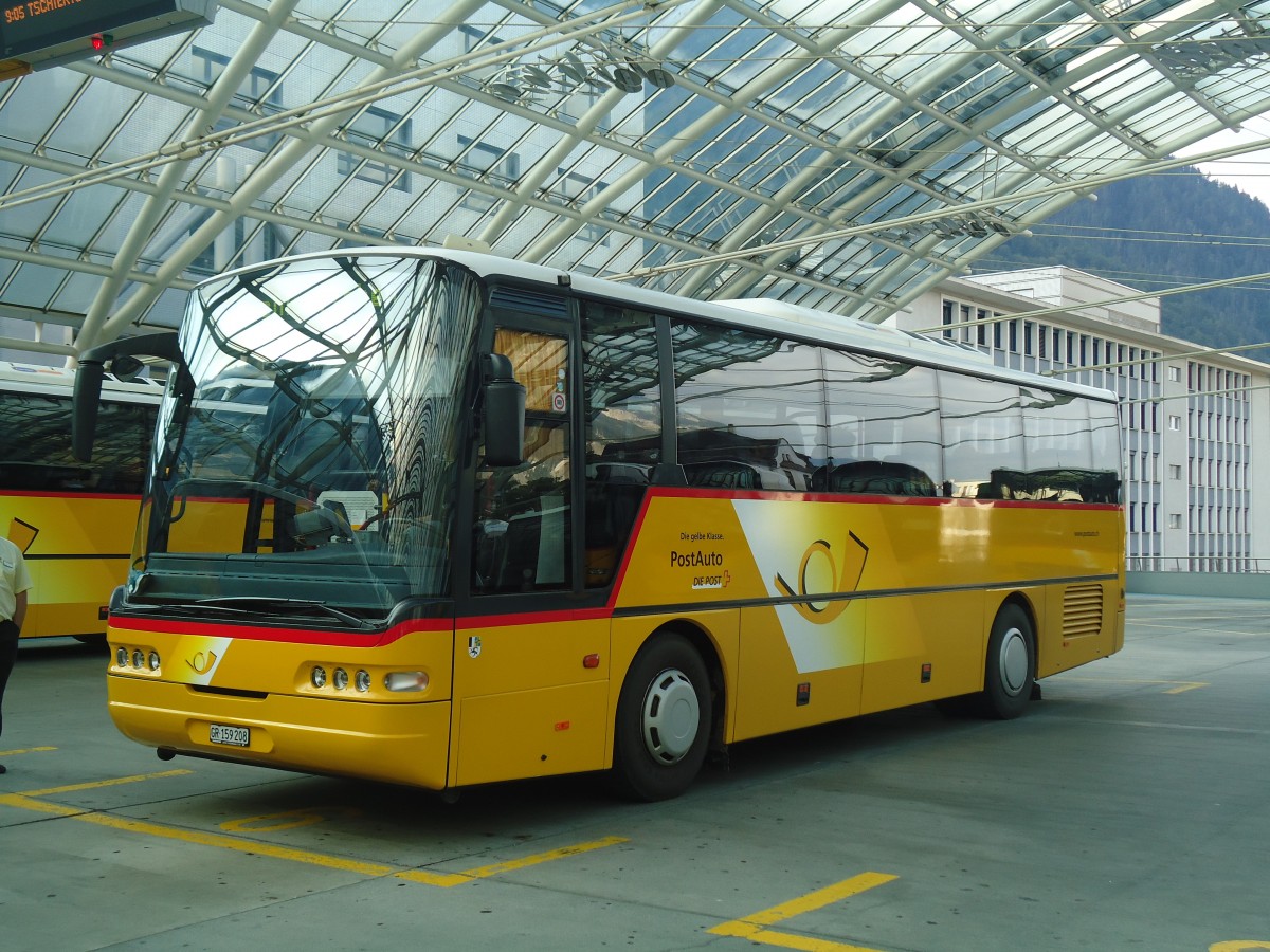 (141'585) - PostAuto Graubnden - GR 159'208 - Neoplan (ex P 25'083) am 15. September 2012 in Chur, Postautostation