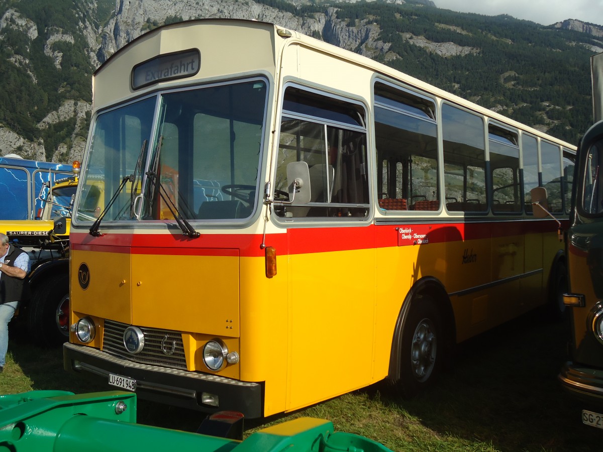 (141'609) - Huber, Oberkirch - LU 691'948 - Saurer/Rizzi (ex Thni, Flims; ex P 24'641) am 15. September 2012 in Chur, Waffenplatz (Teilaufnahme)