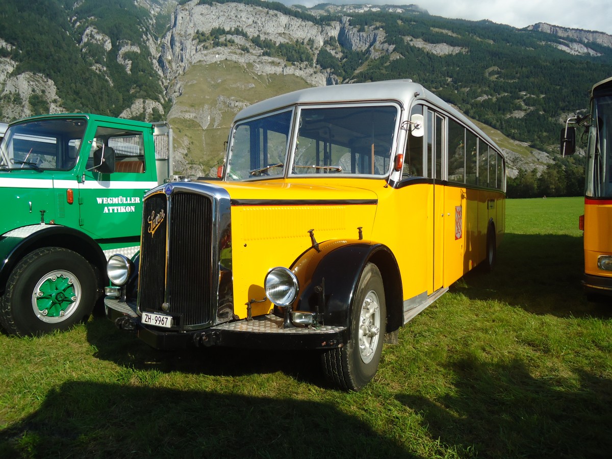 (141'613) - Wegmller, Attikon - ZH 9967 - Saurer/Hess (ex P 24'531; ex P 1375) am 15. September 2012 in Chur, Waffenplatz