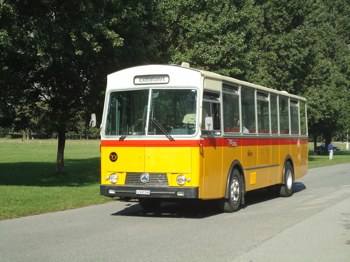 (141'674) - Huber, Oberkirch - LU 691'948 - Saurer/Rizzi (ex Thni, Flims; ex P 24'641) am 15. September 2012 in Chur, Waffenplatz