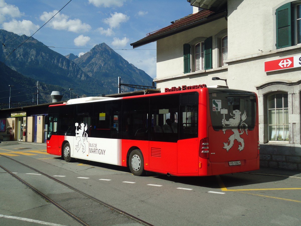 (141'834) - TMR Martigny - VS 1104 - Mercedes am 23. September 2012 beim Bahnhof Martigny