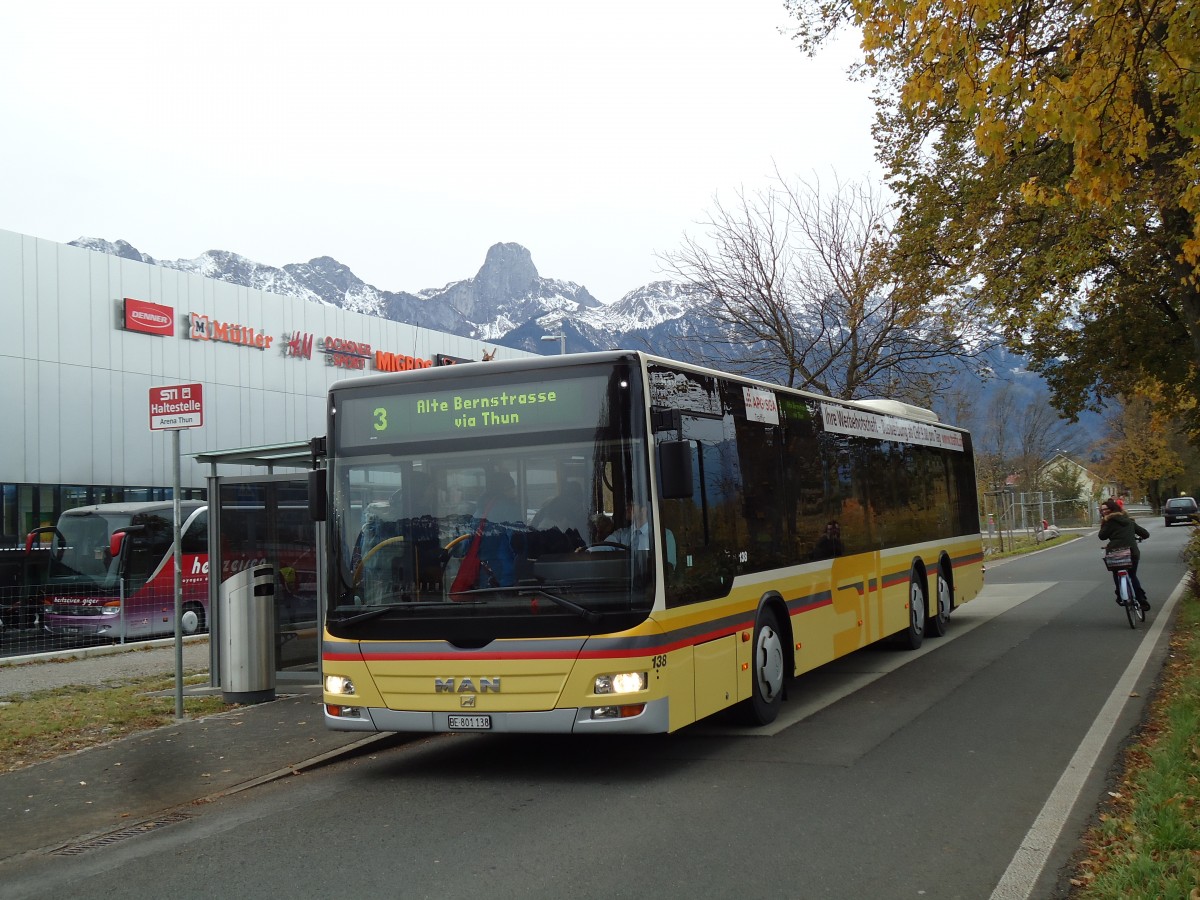 (142'191) - STI Thun - Nr. 138/BE 801'138 - MAN am 4. November 2012 in Thun, Arena Thun