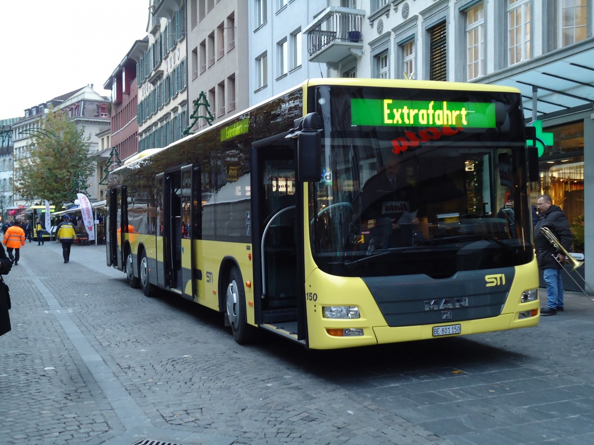 (142'255) - STI Thun - Nr. 150/BE 801'150 - MAN am 22. November 2012 in Thun, Blliz