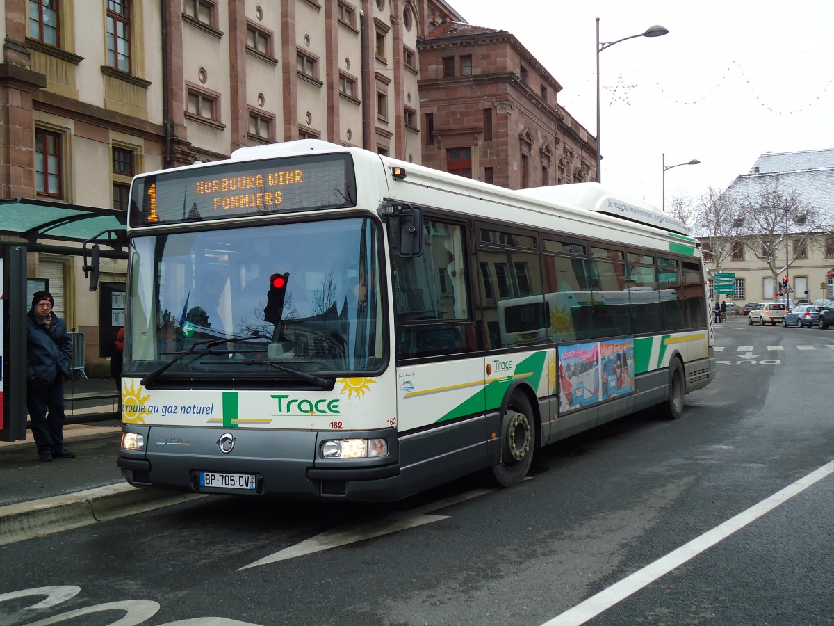 (142'375) - TRACE Colmar - Nr. 162/BP 705 CV - Irisbus am 8. Dezember 2012 in Colmar, Thtre