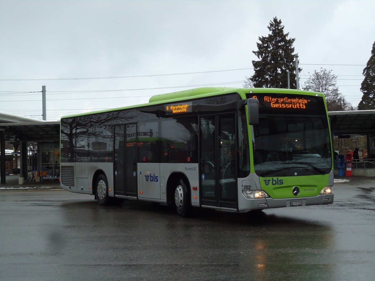 (142'480) - Busland, Burgdorf - Nr. 202/BE 737'202 - Mercedes am 10. Dezember 2012 beim Bahnhof Burgdorf