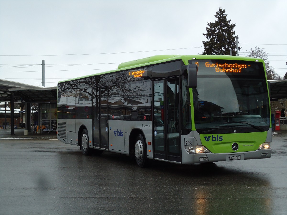 (142'481) - Busland, Burgdorf - Nr. 203/BE 737'203 - Mercedes am 10. Dezember 2012 beim Bahnhof Burgdorf